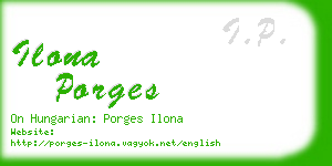 ilona porges business card